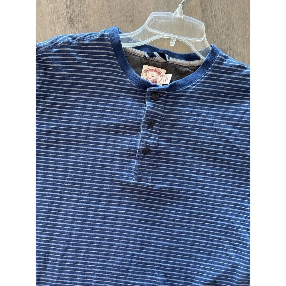 BROOKS BROTHERS Men Performance Blue Striped Short Sleeve Logo Cotton Polo Large
